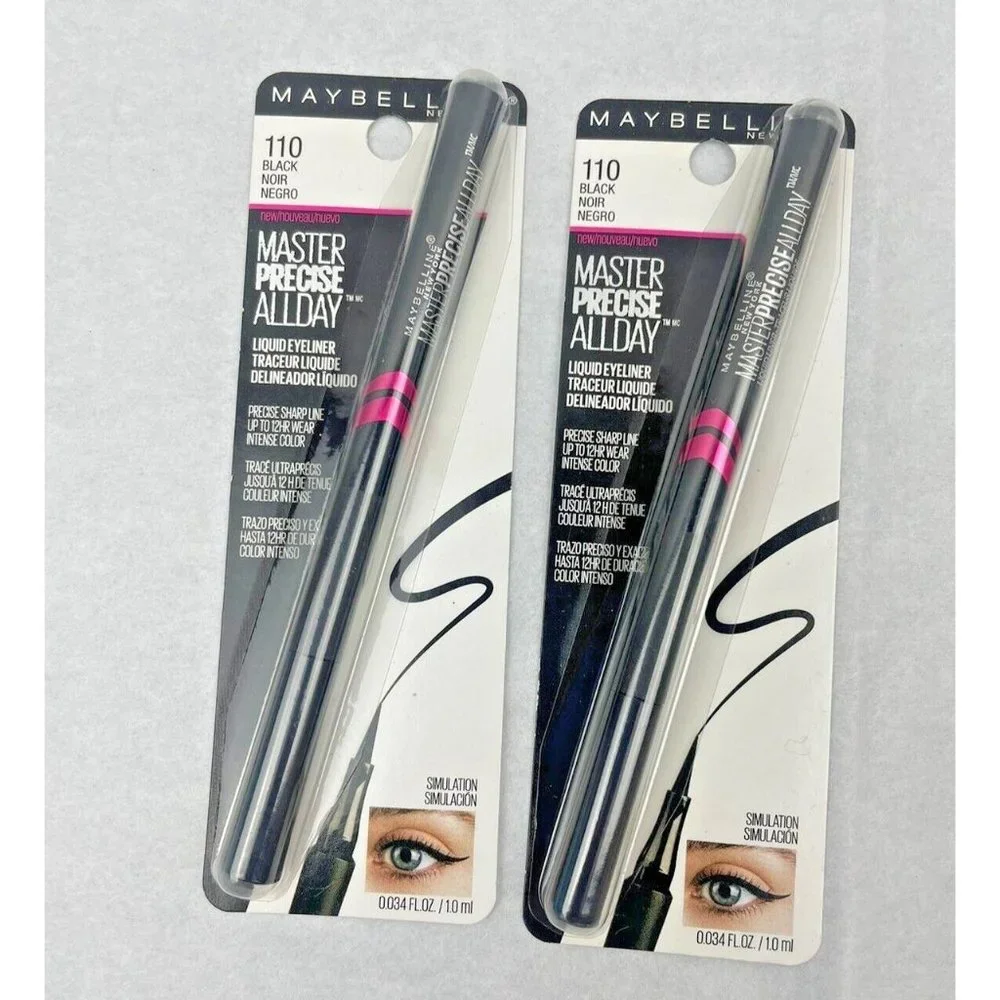 MAYBELLINE MASTER PRECISE ALLDAY LIQUID EYELINER 12HR 110 BLACK 2-PACK